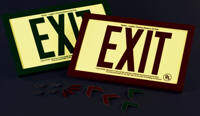 Non-electrical EXIT signs glow in the dark