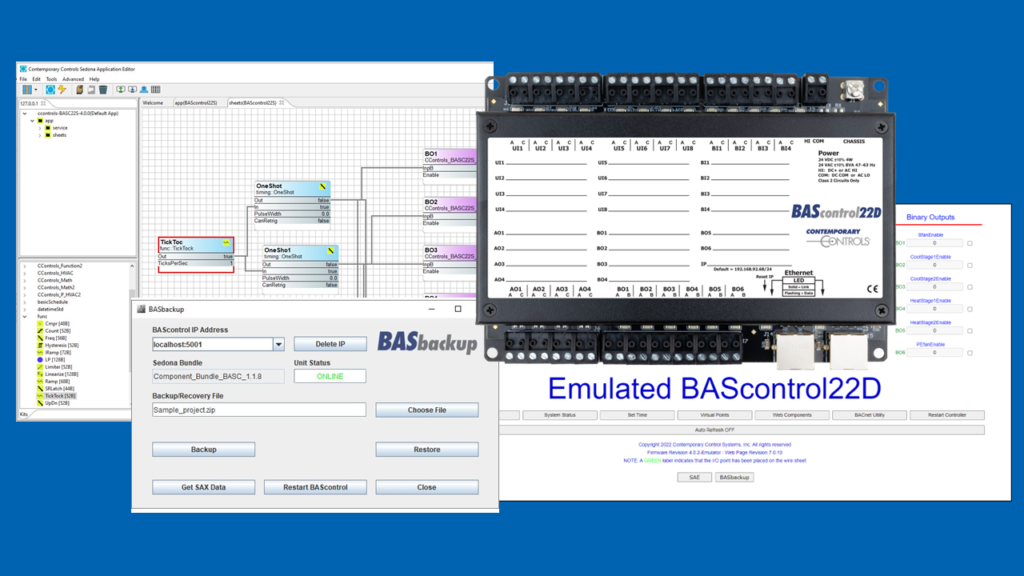 BASControl22D BACnet/IP Sedona Unitary Controller with BAScontrol Toolset