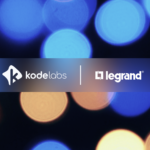 KODE Labs and Legrand logos are placed in the center against an abstract lightning background.