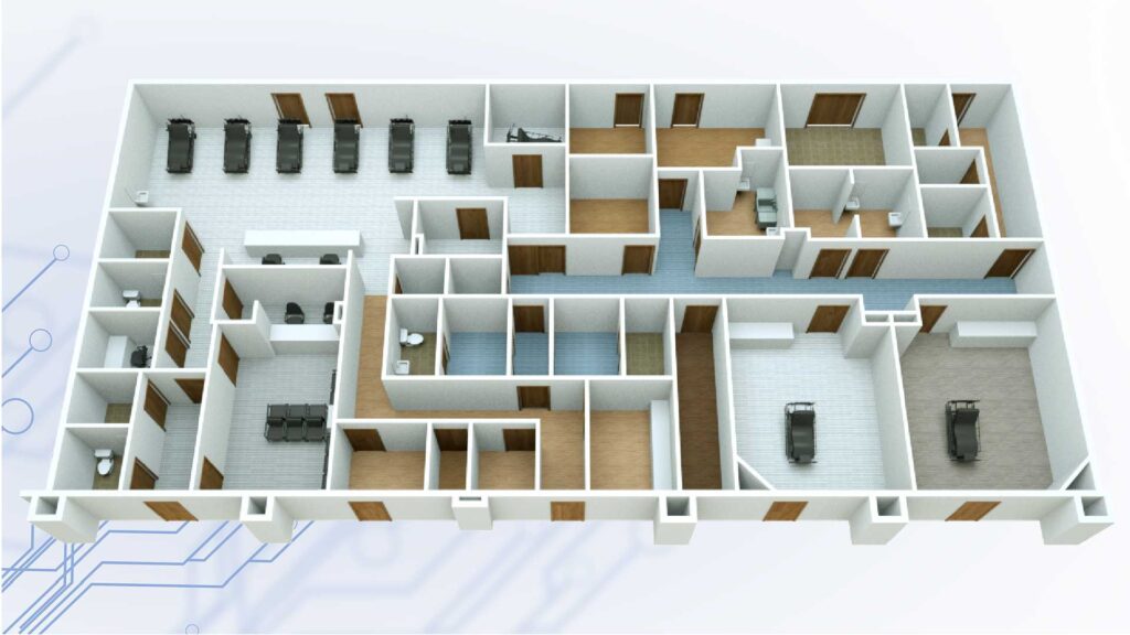 Example of a 3D floor plan.